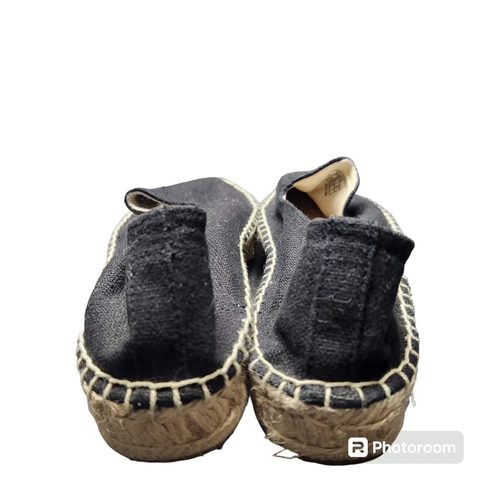 Soludos Platform Smoking Slipper Black Sz. 8 ESPADRILLES